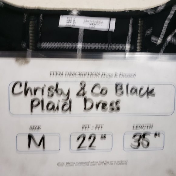 NWT Christy & Co Black/White Plaid Dolman Sleeve Pocketed Cutout Seam Midi Dress - Picture 16 of 16